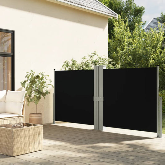 Tenda da Sole Laterale Retrattile Nera 140x1200 cm - homemem39