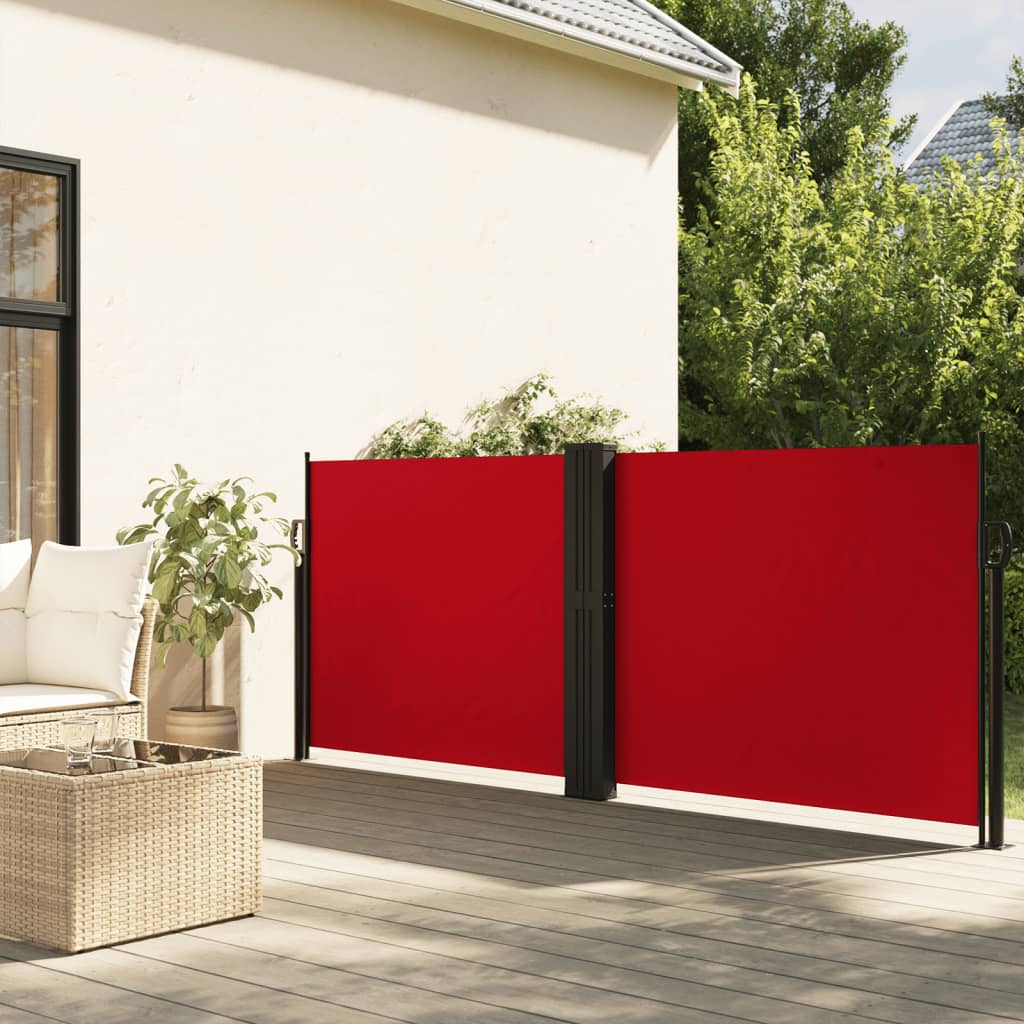 Tenda Laterale Retrattile Rossa 140x1200 cm - homemem39