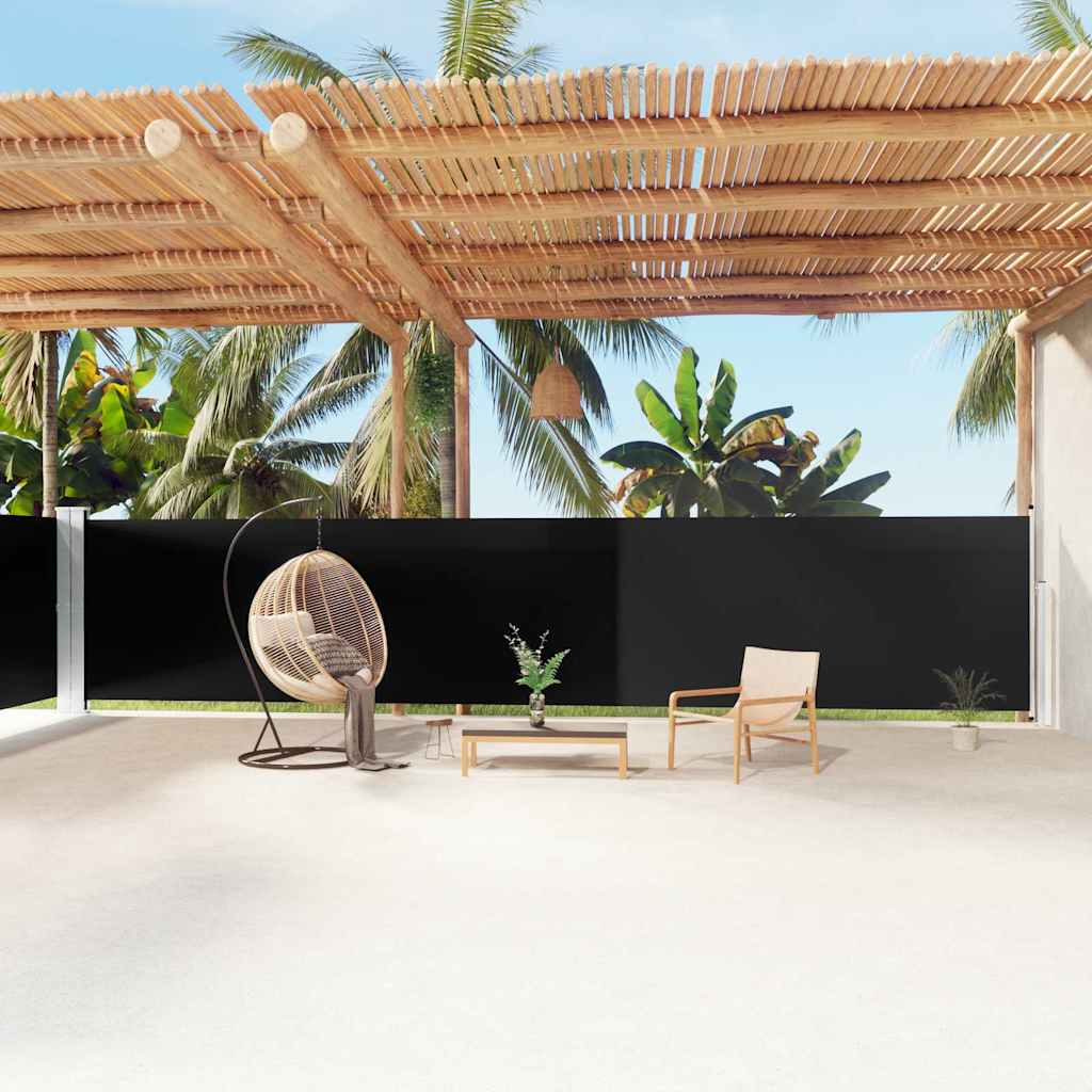 Tenda da Sole Laterale Retrattile Nera 160x1200 cm | homemem39