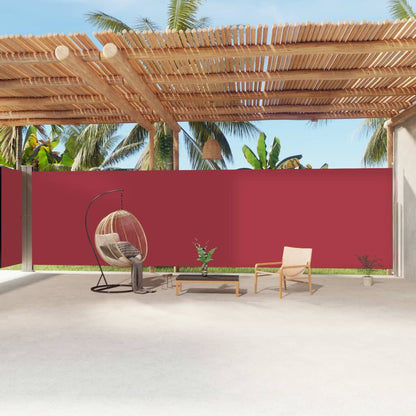 Tenda da Sole Laterale Retrattile Rossa 220x1200 cm - homemem39