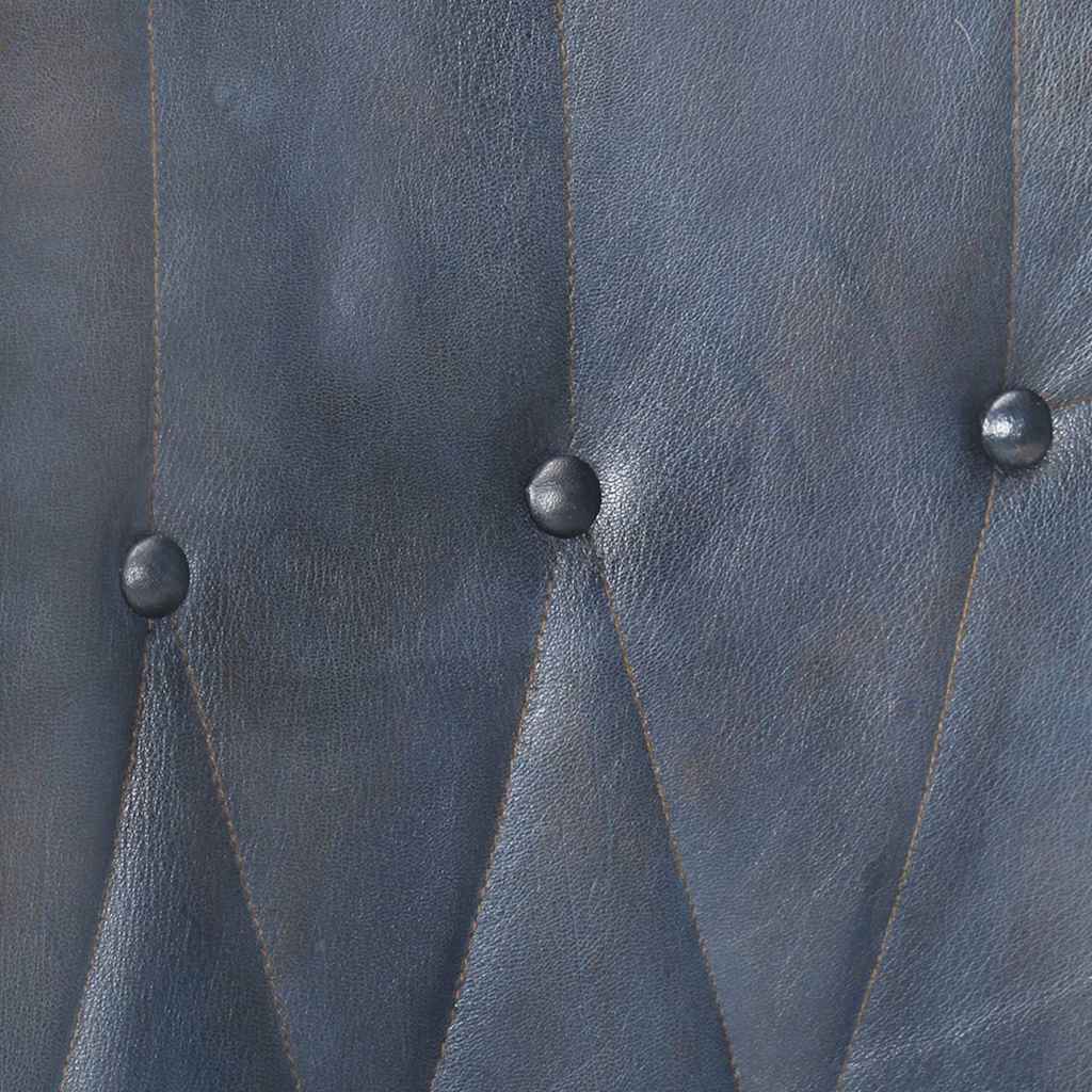 Poltrona Wingback Grigia in Vera Pelle