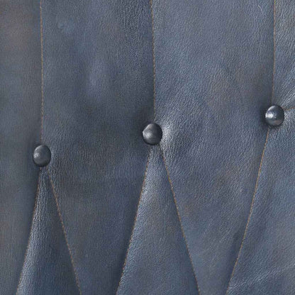Poltrona Wingback Grigia in Vera Pelle