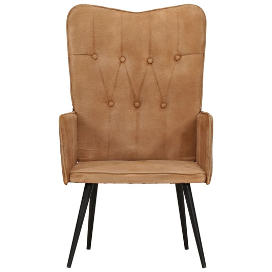 Sedia a Schienale Alto Marrone in Tela - homemem39