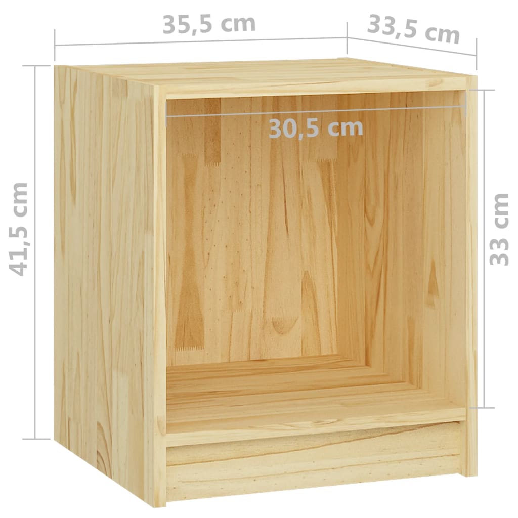 Comodin 2 pz 35,5x33,5x41,5 cm in Legno Massello di Pino