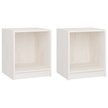 Comodini 2 pz Bianchi 35,5x33,5x41,5 cm Legno Massello di Pino - homemem39