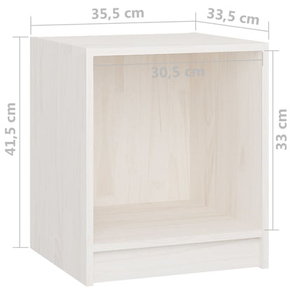 Comodini 2 pz Bianchi 35,5x33,5x41,5 cm Legno Massello di Pino - homemem39
