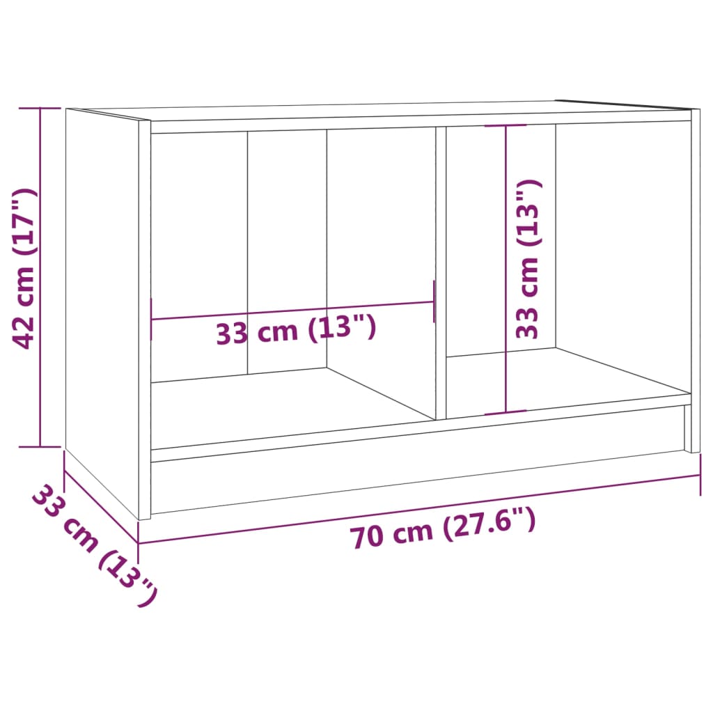 Mobile Porta TV Ambra 70x33x42 cm in Legno Massello di Pino