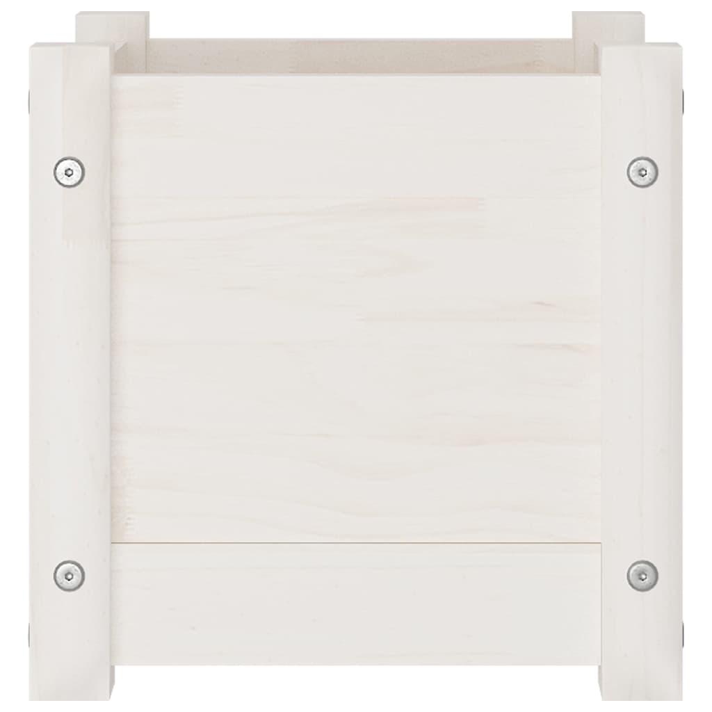 Fioriera da Giardino Bianca 31x31x31 cm Legno Massello di Pino
