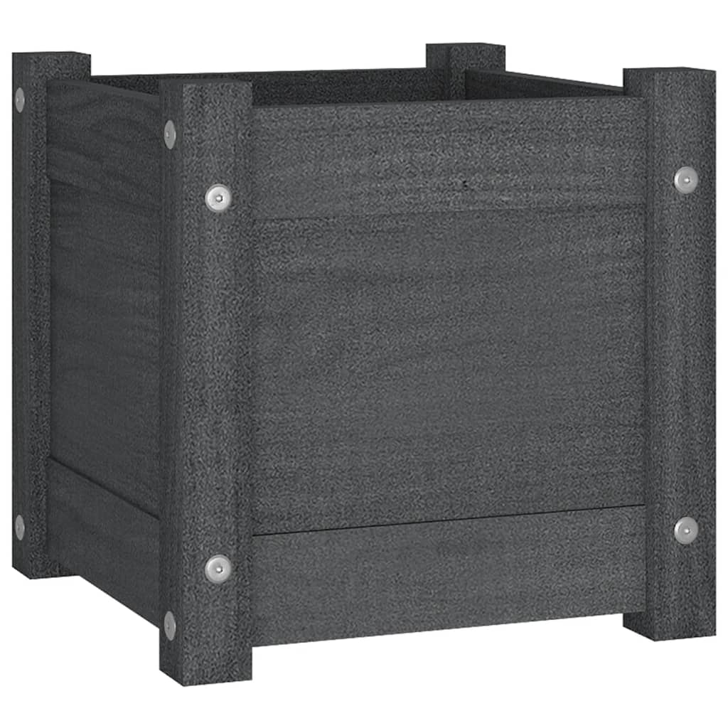 Fioriera da Giardino Grigia 31x31x31 cm Legno Massello di Pino - homemem39