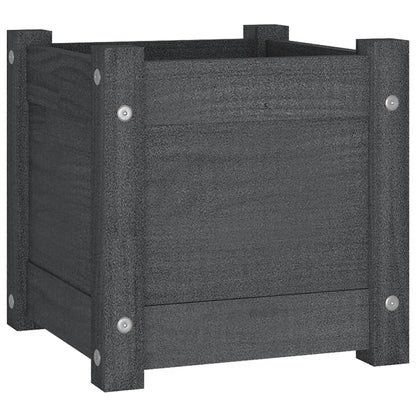 Fioriera da Giardino Grigia 31x31x31 cm Legno Massello di Pino - homemem39