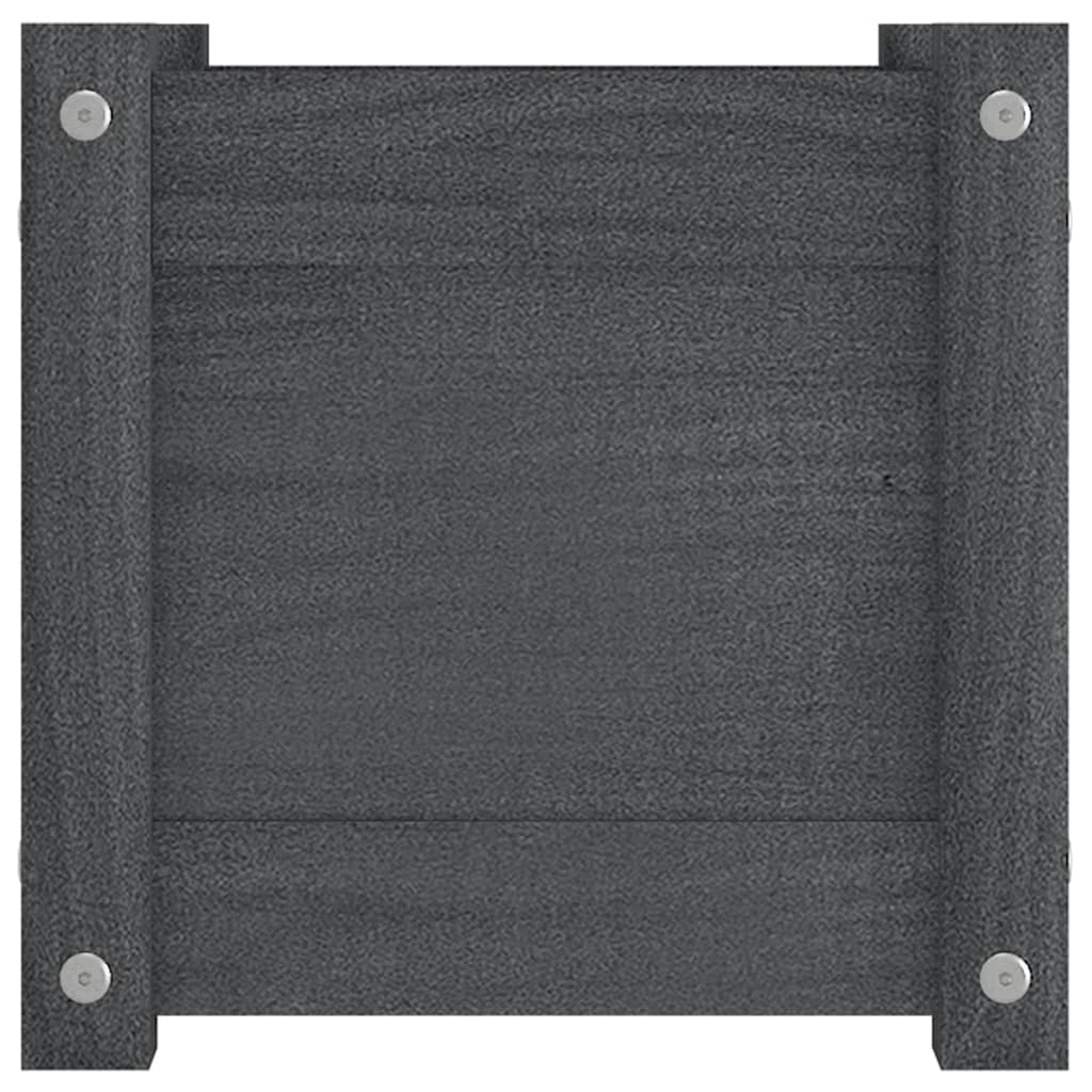 Fioriera da Giardino Grigia 31x31x31 cm Legno Massello di Pino - homemem39