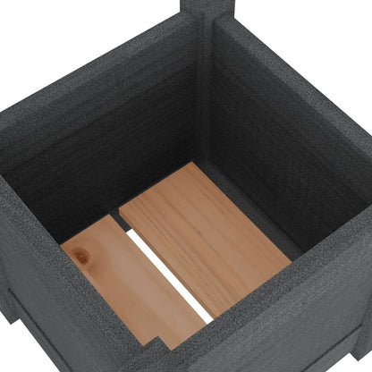 Fioriera da Giardino Grigia 31x31x31 cm Legno Massello di Pino - homemem39