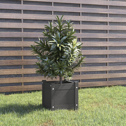 Fioriera da Giardino Grigia 31x31x31 cm Legno Massello di Pino - homemem39