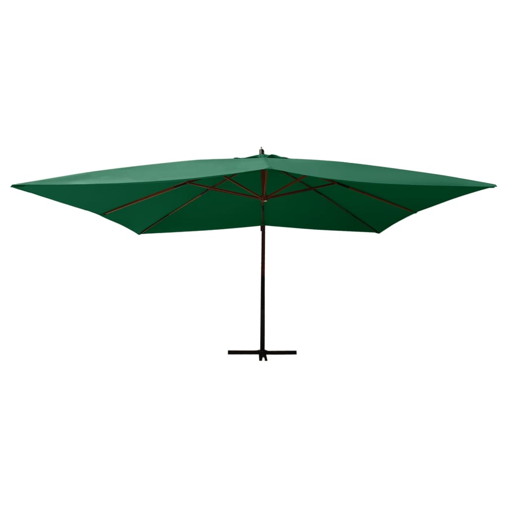 Ombrellone a Sbalzo da Giardino Palo in Legno 400x300 cm Verde - homemem39