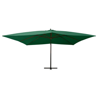 Ombrellone a Sbalzo da Giardino Palo in Legno 400x300 cm Verde - homemem39