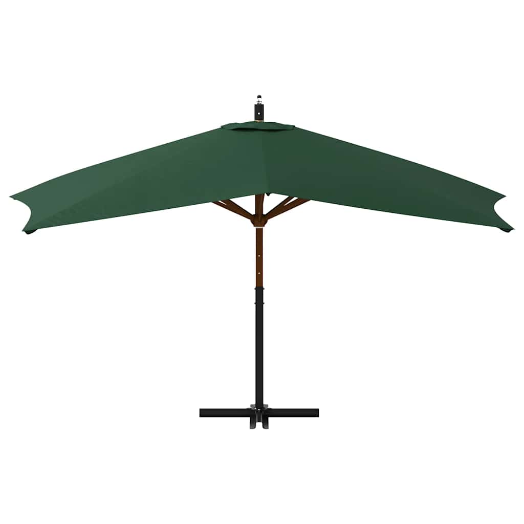 Ombrellone a Sbalzo da Giardino Palo in Legno 400x300 cm Verde - homemem39