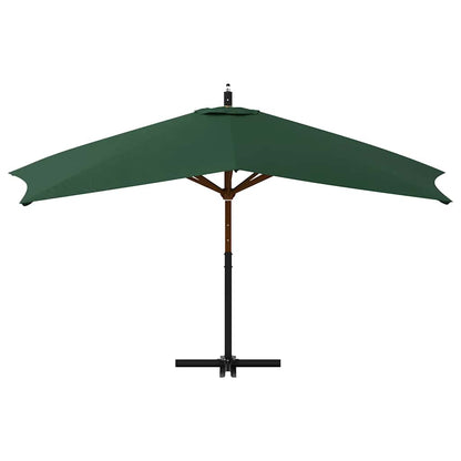 Ombrellone a Sbalzo da Giardino Palo in Legno 400x300 cm Verde - homemem39