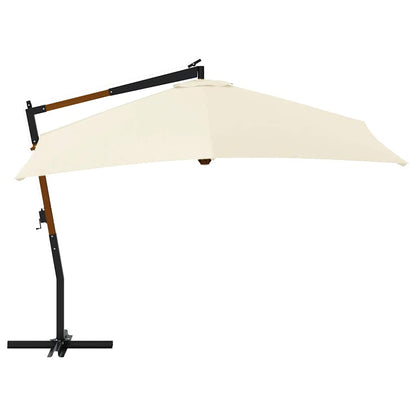 Ombrellone a Sbalzo da Giardino Palo in Legno 400x300 cm Sabbia - homemem39