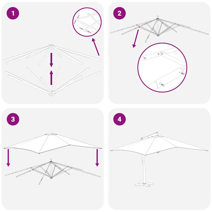 Ombrellone a Sbalzo da Giardino Palo in Legno 400x300 cm Sabbia - homemem39