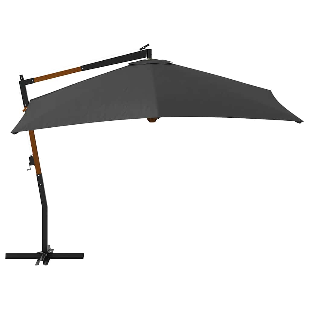 Ombrellone a Sbalzo con Palo in Legno 400x300 cm Antracite - homemem39
