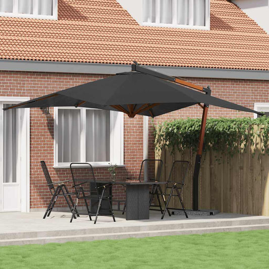Ombrellone a Sbalzo con Palo in Legno 400x300 cm Antracite - homemem39