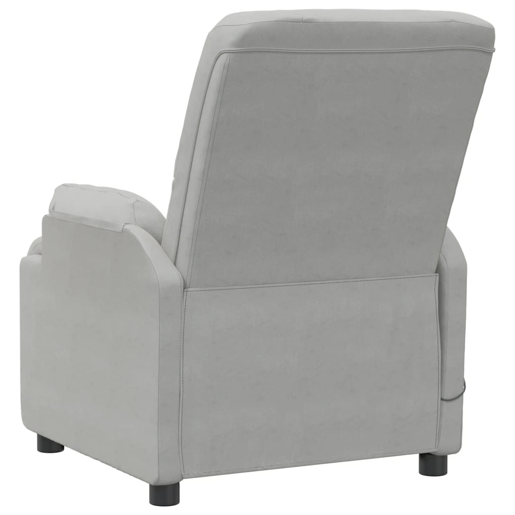 Poltrona Alzapersona Reclinabile Grigio Chiaro in Scamosciato