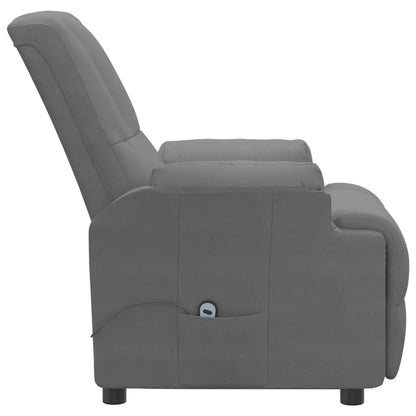 Poltrona Alzapersona Reclinabile Grigio Scuro in Scamosciato