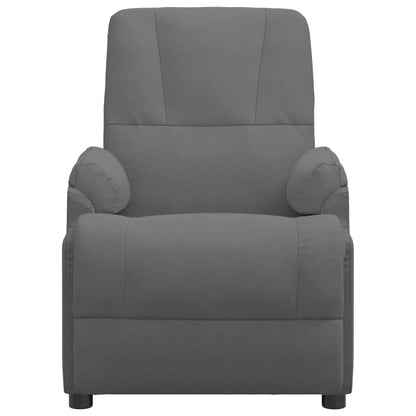 Poltrona Alzapersona Massaggiante Grigio Scuro in Scamosciato