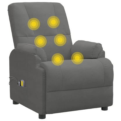 Poltrona Alzapersona Massaggiante Grigio Scuro in Scamosciato
