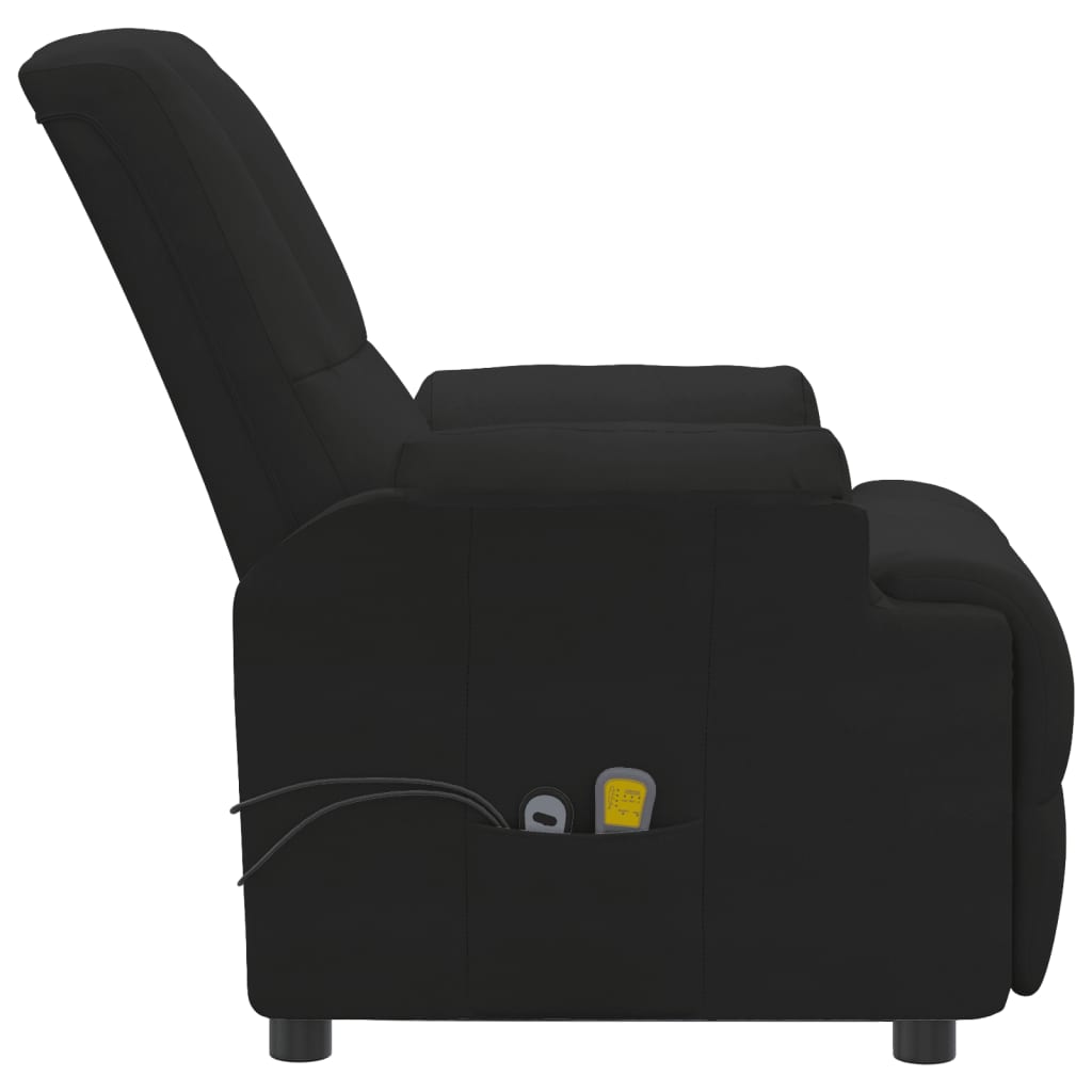Poltrona Alzapersona Massaggiante Nera in Scamosciato