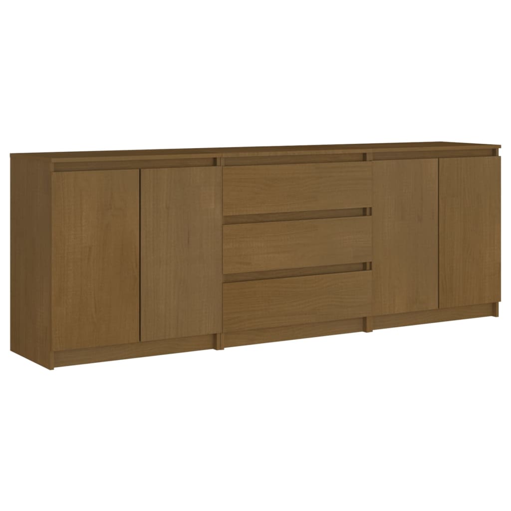Credenza Marrone Ambra 180x36x65 cm in Legno Massello di Pino - homemem39