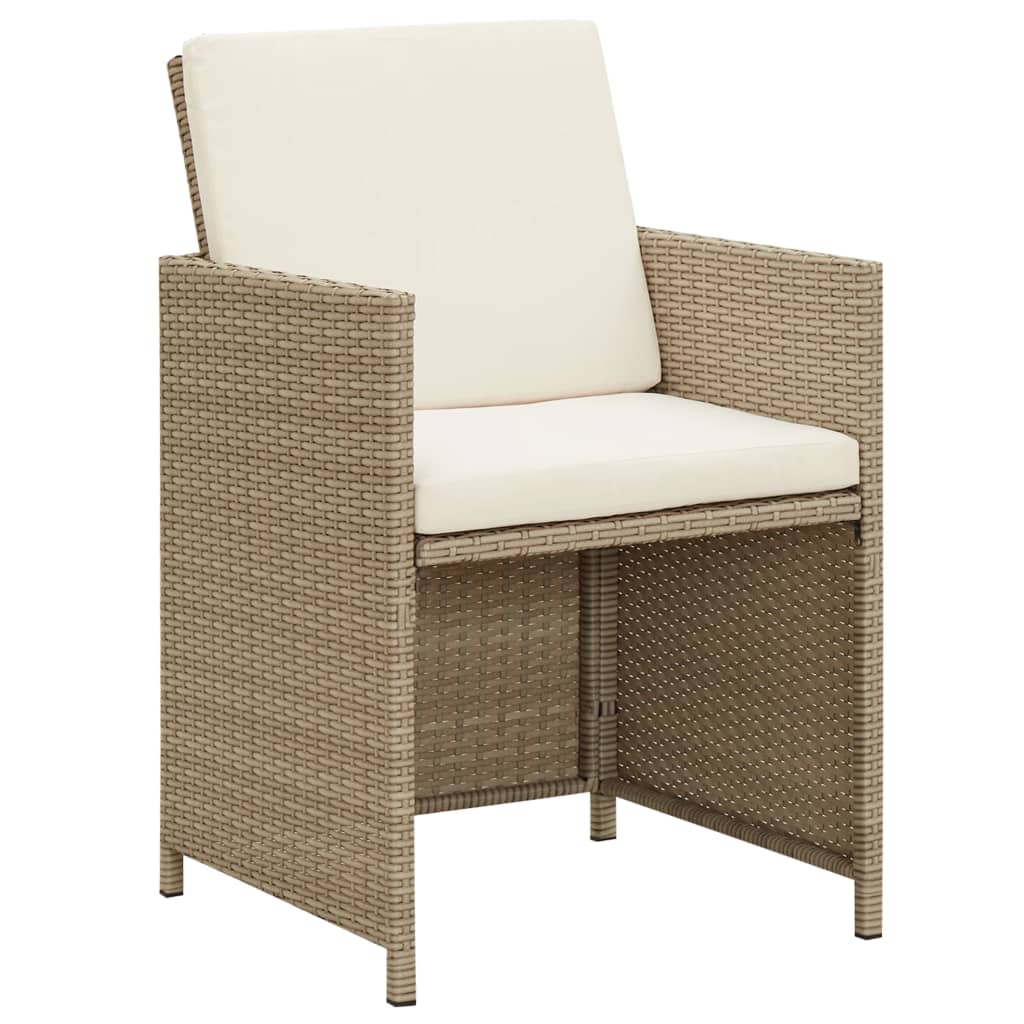 Set da Pranzo per Giardino 3 pz con Cuscini Beige