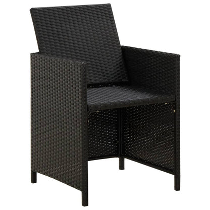 Set da Pranzo da Giardino 3 pz con Cuscini Nero | homemem39
