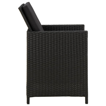 Set da Pranzo da Giardino 3 pz con Cuscini Nero | homemem39