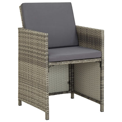 Set da Pranzo per Giardino 3 pz con Cuscini Grigio | homemem39