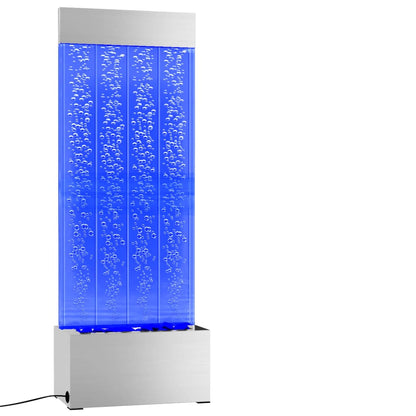 Colonna di Bolle con LED RGB Acciaio Inox e Acrilico 110 cm | homemem39