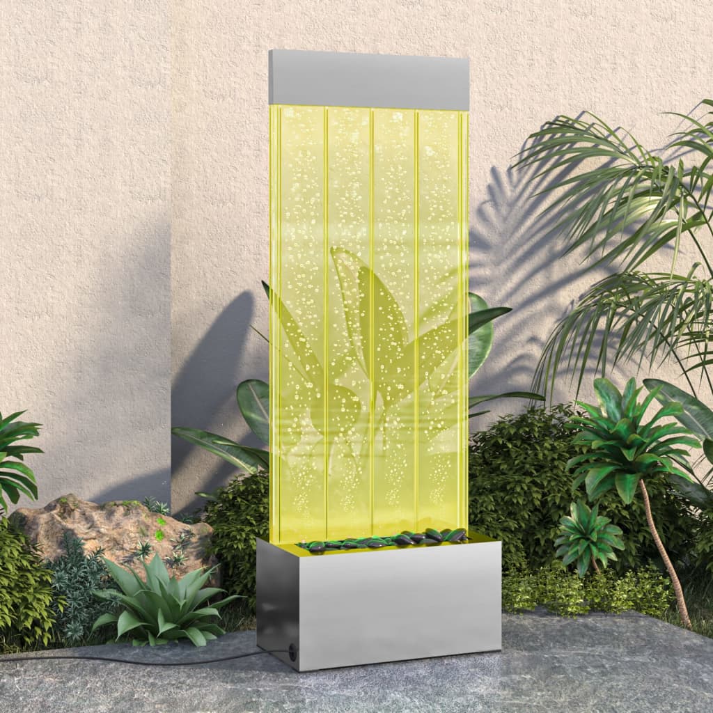 Colonna di Bolle con LED RGB Acciaio Inox e Acrilico 110 cm | homemem39