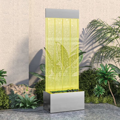 Colonna di Bolle con LED RGB Acciaio Inox e Acrilico 110 cm | homemem39