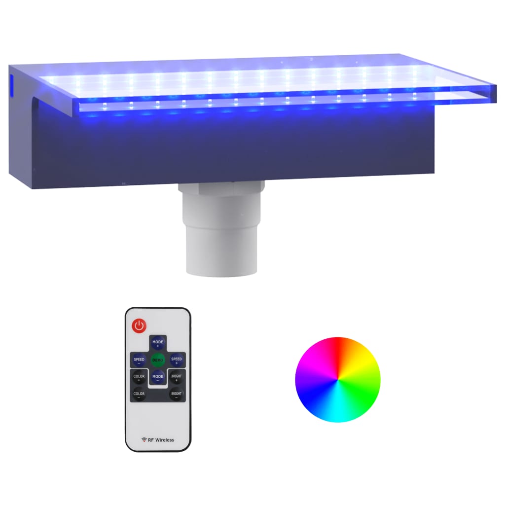 Sfioratore a Cascata con LED RGB Acrilico 30 cm | homemem39