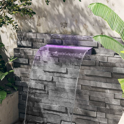Sfioratore a Cascata con LED RGB Acrilico 60 cm | homemem39
