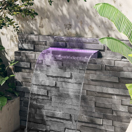 Sfioratore a Cascata con LED RGB Acrilico 60 cm | homemem39