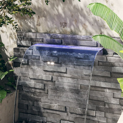 Sfioratore a Cascata con LED RGB Acrilico 90 cm | homemem39