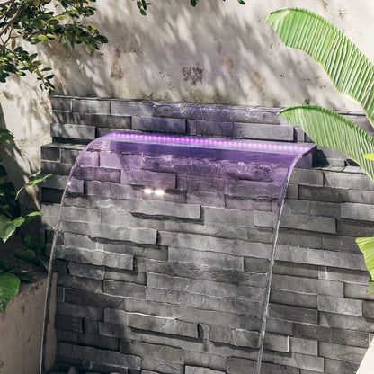 Sfioratore a Cascata con LED RGB Acrilico 108 cm | homemem39