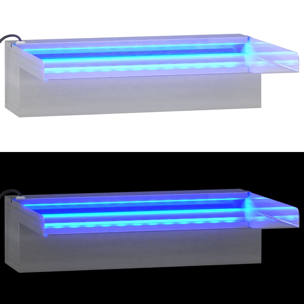 Sfioratore a Cascata con LED RGB Acciaio Inox 30 cm | homemem39