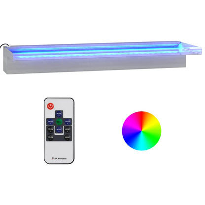 Sfioratore a Cascata con LED RGB Acciaio Inox 60 cm | homemem39