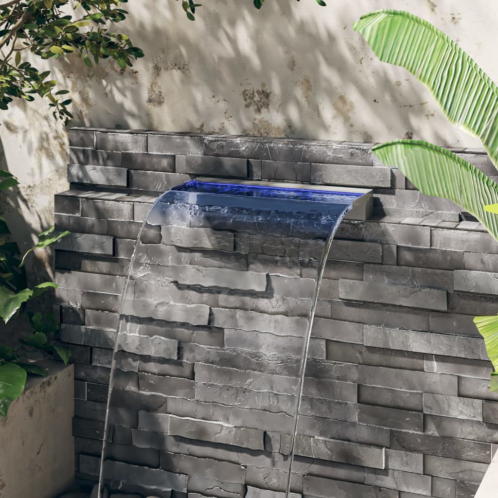 Sfioratore a Cascata con LED RGB Acciaio Inox 60 cm | homemem39