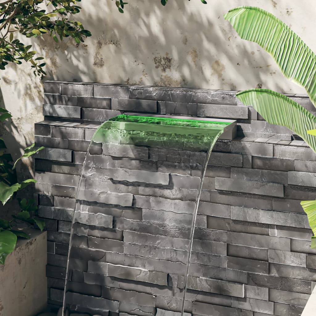 Sfioratore a Cascata con LED RGB Acciaio Inox 60 cm | homemem39