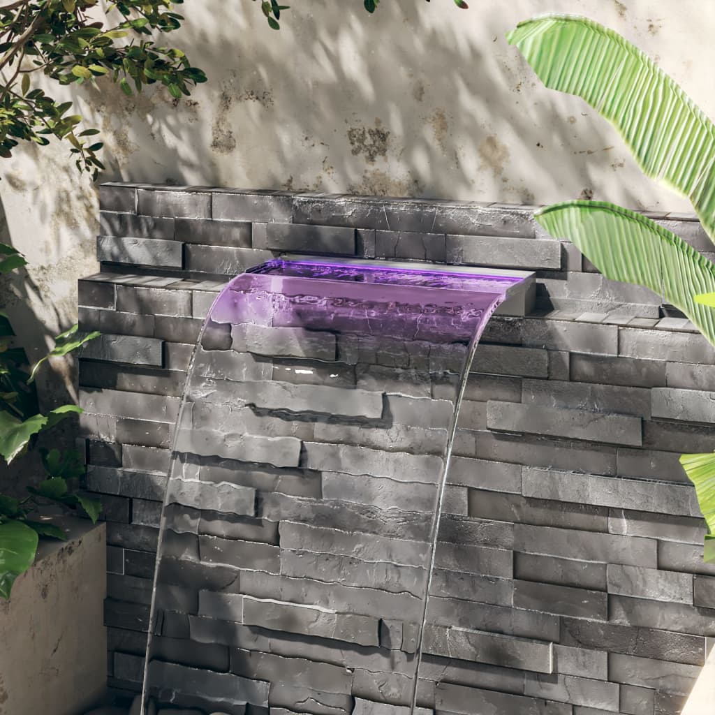 Sfioratore a Cascata con LED RGB Acciaio Inox 60 cm | homemem39