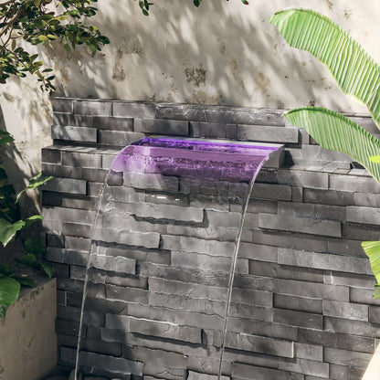 Sfioratore a Cascata con LED RGB Acciaio Inox 60 cm | homemem39