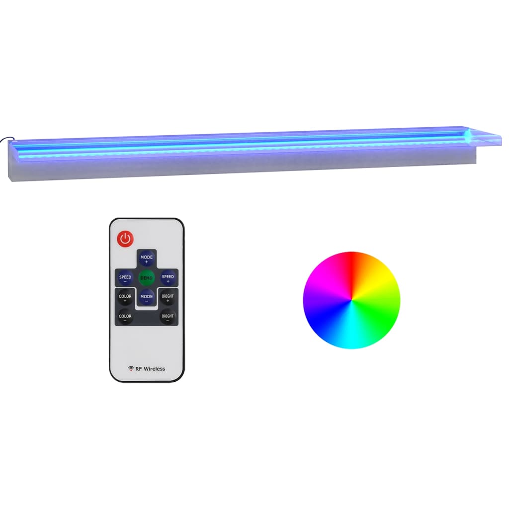 Sfioratore a Cascata con LED RGB Acciaio Inox 108 cm | homemem39